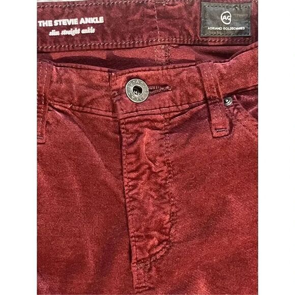 Adriano Goldschmied The Stevie Burgundy Jeans Pants Size 25 - Picture 5 of 7